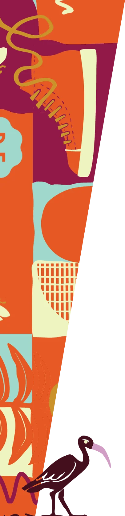 Left decorative bird graphic